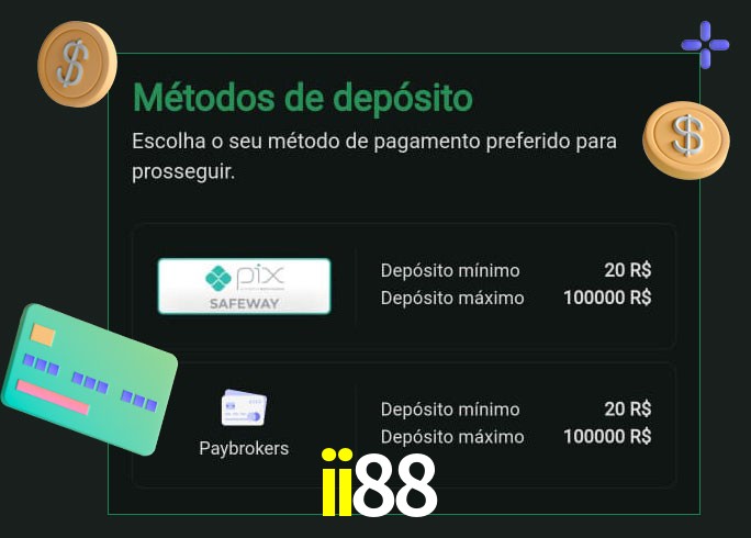 O cassino ii88 oferece uma grande variedade de métodos de pagamento